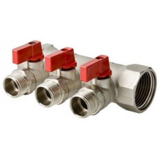 Коллектор с отсекающими кранами 3 выхода Ø3/4"х1/2" нар.р. VALTEC (28) Коллектор с отсекающими кранами 3 выхода Ø3/4"х1/2" нар.р. VALTEC (28)