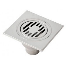 Трап внутр. канал. вертикальный 150х150 метал. решетка Ø50 TIM (36)