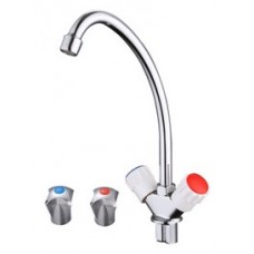 Смеситель для кухни лат. на гайке средн.излив КС 45064