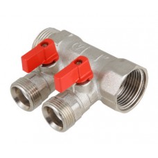 Коллектор с отсекающими кранами 3 выхода Ø1"х3/4" евроконус VALTEC (20) Коллектор с отсекающими кранами 3 выхода Ø1"х3/4" евроконус VALTEC (20)