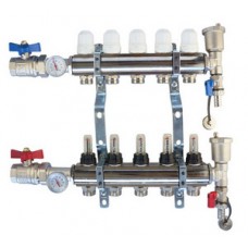 Коллекторная группа (латунь) с расходомерами полный комплект 3 выхода Ø1" TIM (2) Коллекторная группа (латунь) с расходомерами полный комплект 3 выхода Ø1" TIM (2)