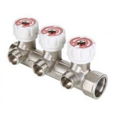 Коллектор с регулирующими вентилями 2 выхода Ø3/4"х1/2" нар.р. VALTEC Коллектор с регулирующими вентилями 2 выхода Ø3/4"х1/2" нар.р. VALTEC