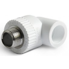 Уголок комб. нар.р. PP-R Ø20х3/4" PRO AQUA Белый (10/100) Уголок комб. нар.р. PP-R Ø20х3/4" PRO AQUA Белый (10/100)