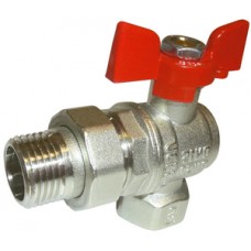 Кран шар. угл. с полусгоном ник. Ø1/2" внутр./нар. бабочка VALFEX PREMIUM (12/48) Кран шар. угл. с полусгоном ник. Ø1/2" внутр./нар. бабочка VALFEX PREMIUM (12/48)