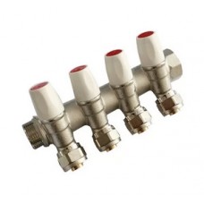 Коллектор с регулирующими вентилями 4 выхода Ø1"х16 цанга TIM (12) Коллектор с регулирующими вентилями 4 выхода Ø1"х16 цанга TIM (12)