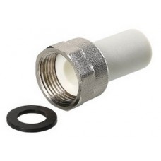 Штуцер с нак. гайкой внутр.р. PP-R Ø25х1" VALTEC Белый (10/150) Штуцер с нак. гайкой внутр.р. PP-R Ø25х1" VALTEC Белый (10/150)