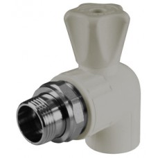 Кран шаровой с полусгоном PP-R угловой Ø20х1/2" VALFEX Серый (10/60) Кран шаровой с полусгоном PP-R угловой Ø20х1/2" VALFEX Серый (10/60)