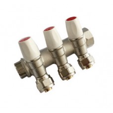 Коллектор с регулирующими вентилями 3 выхода Ø3/4"х16 цанга TIM (20) Коллектор с регулирующими вентилями 3 выхода Ø3/4"х16 цанга TIM (20)