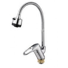 Смеситель для кухни цинк на гайке гибкий излив картридж Ø40 SOLONE KAD4-B043 Смеситель для кухни цинк на гайке гибкий излив картридж Ø40 SOLONE KAD4-B043