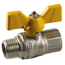 Кран шар. газовый Ø1/2" внутр./нар. бабочка TIM (60) Кран шар. газовый Ø1/2" внутр./нар. бабочка TIM (60)