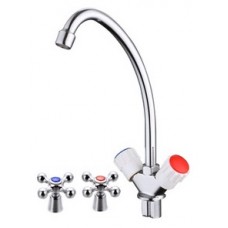 Смеситель для кухни лат. на гайке средн.излив КС 45174