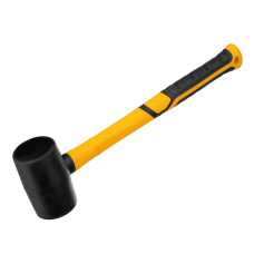 Киянка резиновая DENZEL 225 г, черная, фибергласовая рукоятка c TPR покрытием