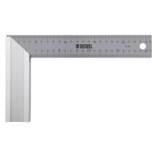 Угольник DENZEL 32396 250 мм, нержавеющая сталь, градуировка, алюминиевое основание Угольник DENZEL 32396 250 мм, нержавеющая сталь, градуировка, алюминиевое основание