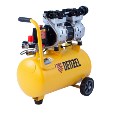 Компрессор безмасляный DENZEL DLS950/24, 950 Вт, 165 л/мин, ресивер 24 л, малошумный Компрессор безмасляный DENZEL DLS950/24, 950 Вт, 165 л/мин, ресивер 24 л, малошумный