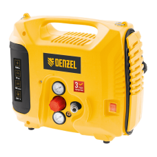 Компрессор воздушный DENZEL L1300, 10 бар, 1,3 кВт 180 л/мин 5 л, с набором аксессуаров