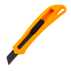 Нож DENZEL 18 мм, сменное лезвие, SK4, облегченный корпус, нажимной фиксатор