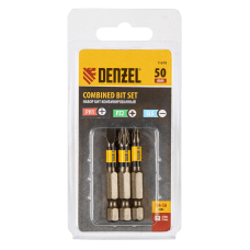 Набор бит комбинированный DENZEL 3 шт., PH2, PZ2, SL5, 50 мм, сталь S2 Набор бит комбинированный DENZEL 3 шт., PH2, PZ2, SL5, 50 мм, сталь S2