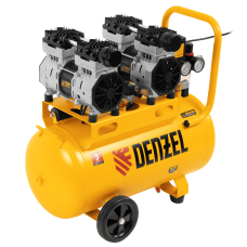 Компрессор безмасляный, малошумный DENZEL DLS 1500/50, 1500 ВТ, 2x750, 50 л, 260 л/мин Компрессор безмасляный, малошумный DENZEL DLS 1500/50, 1500 ВТ, 2x750, 50 л, 260 л/мин