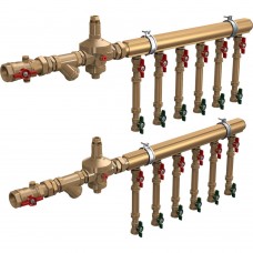 Узел коллекторный Giacomini для водоснабжения этажный 1 1/4" х 3/4"/6 зон, GE550Y256