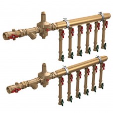 Узел коллекторный Giacomini водоснабжения этажный 1 1/4" x 3/4" /5 зон, GE550Y255