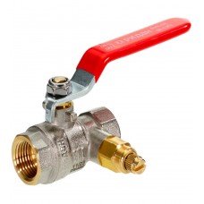 Кран шаровой латунный РИДАН BVR-DR DN50 PN40 с внутренней резьбой и спускным элементом, п/п, ручка Кран шаровой латунный РИДАН BVR-DR DN50 PN40 с внутренней резьбой и спускным элементом, п/п, ручка