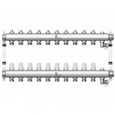 Коллектор Wester нерж. 1"-3/4 в сборе на 10 выходов с 2 заглушками, W903.10 Коллектор Wester нерж. 1"-3/4 в сборе на 10 выходов с 2 заглушками, W903.10