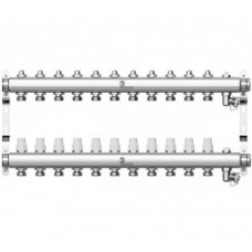 Коллектор Wester нерж. 1"-3/4 в сборе на 11 выходов с 2 заглушками, W903.11 Коллектор Wester нерж. 1"-3/4 в сборе на 11 выходов с 2 заглушками, W903.11