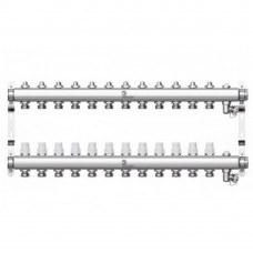 Коллектор Wester нерж. 1"-3/4 в сборе на 12 выходов с 2 заглушками, W903.12 Коллектор Wester нерж. 1"-3/4 в сборе на 12 выходов с 2 заглушками, W903.12