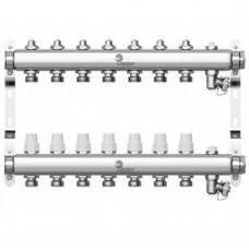 Коллектор Wester нерж. 1"-3/4 в сборе на 7 выходов с 2 заглушками, W903.7
