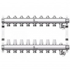 Коллектор Wester нерж. 1"-3/4 в сборе на 8 выходов с 2 заглушками, W903.8
