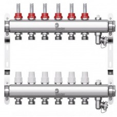 Коллектор Wester нерж. 1"-3/4 в сборе с расходомерами на 6 выходов, W902.6