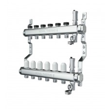 Коллектор Royal Thermo нерж. в сборе универсальный 1" ВР-3/4" НР с автомат. воздухоотвод-ми 8 вых. Коллектор Royal Thermo нерж. в сборе универсальный 1" ВР-3/4" НР с автомат. воздухоотвод-ми 8 вых.