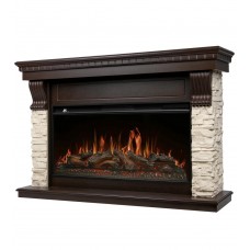 Портал Firelight Michigan 42/40/36, камень молочный, шпон темный дуб