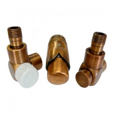 Комплект термостатический SCHLOSSER 1/2 трёхосевой, левый, для пластика, латунь антик
