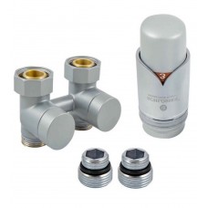 Комплект эксклюзив. узла подкл. SCHLOSSER 50мм, 3/4 x М22x1,5, 2 нип., прям., сатин