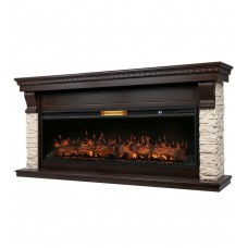 Портал Firelight Michigan 60, камень молочный, шпон темный дуб