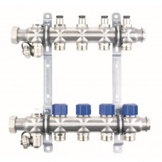 Группа коллекторная ELSEN 1", 8 контуров,PN-4, T -от 0 до +70, с вентилями, нерж. сталь