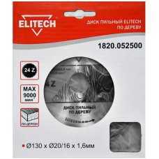 Elitech Диск пильный 130х20/16 24зуб 1820.052500 Elitech Диск пильный 130х20/16 24зуб 1820.052500