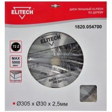 Elitech Диск пильный 305х30 72зуб 1820.054700