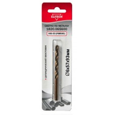 Elitech Кобальтовое сверло 6.0х93 1шт 1820.065600 Elitech Кобальтовое сверло 6.0х93 1шт 1820.065600
