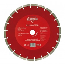 Elitech Диск алмазный 300х25,4 бетон армированный 1110.007200