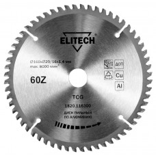 Elitech Диск пильный 160х20/16 60зуб алюминий 1820.116300 Elitech Диск пильный 160х20/16 60зуб алюминий 1820.116300
